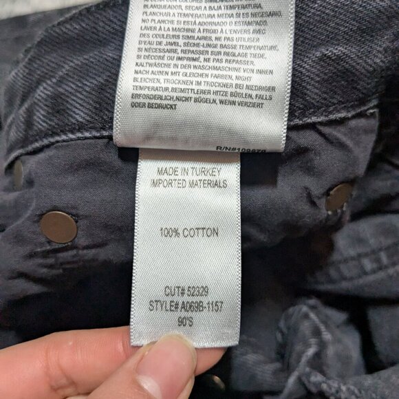 Agolde 90's Mid Rise Jeans Straight Leg Crop Cropped Black Gray Size 28 - Picture 5 of 7